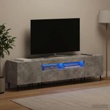 Prolenta Maison Exclusive - Meuble TV LED exclusif, composé de 3 éléments, en béton gris et en bois composite