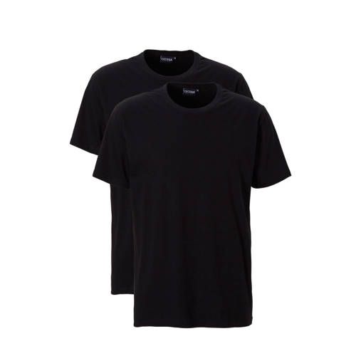 Ceceba +size basic ondershirt (set van 2) zwart