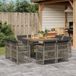 Prolenta Maison Exclusive - Tuinset voor buiten, 9-delig, met kussens, grijs, van gevlochten polyraan