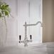 Hudson Reed Elizabeth Mélangeur Cuisine Rétro – Bec Coudé – Design Chromé et Noir