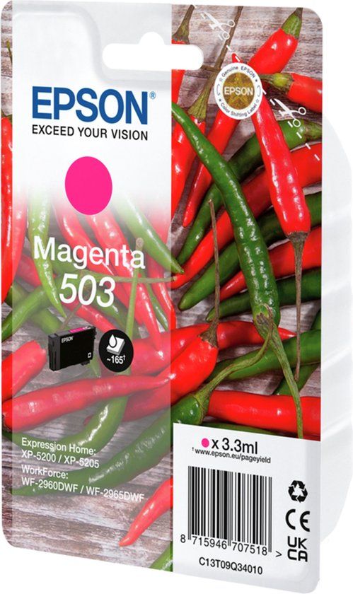 Epson 503 Magenta Ink Cartridge - Standard Yield - Compatible with Epson Printers