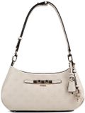 GUESS Carmella Hobo schoudertas Bone Logo beige