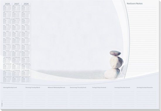 Sigel bureauonderlegger Harmony - formaat A2 - met kalender 2026/2027/2028 - SI-H6370