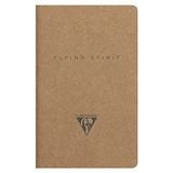 Clairefontaine 103586C - Een Notitieboekje met Genaaide Rug Flying Spirit - 48 Gelinieerde Pagina's Ivoorpapier 90g - 7,5x12 cm - Bruine Kraft Kartonnen Omslag - Willekeurige Illustratie