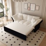 STILVORA Canapé-lit 190 Cm - 3-en-1 Extensible Avec Méridienne Et Lit D'appoint - Pour Salon Et Chambre - Velours Beige