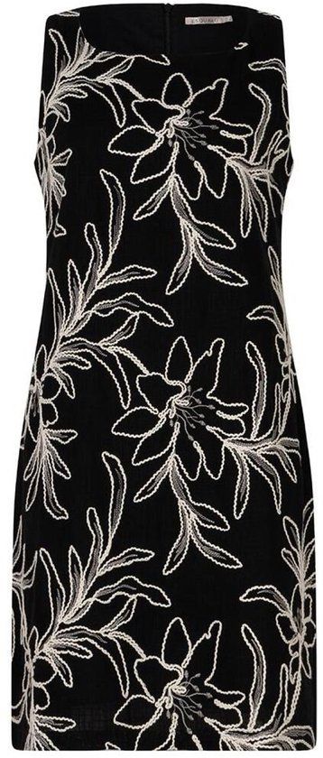 EsQualo Jurk Dress Flower Embroidery Hs26.15209 Black Dames Maat - 42