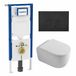 Geberit QeramiQ Dely Swirl Toiletset - 36.3x51.7cm - Geberit UP720 Duofix Sigma inbouwreservoir - rimless - diepspoel - 35mm zitting - metalen bedieningsplaat mat zwart - ronde knoppen - mat wit