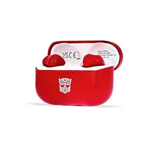 OTL Technologies TF0933 Transformers Autobot TWS Draadloze Oortelefoon Met Opladen Case Rood