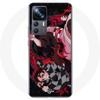 Maniacase Xiaomi 12T Pro Hoesje Demon Slayer Tanjiro Nezuko Attaque Combat