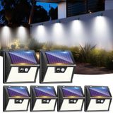 Ensemble de 6 éclairages extérieurs solaires, 176 LED, IP65, détecteur de mouvement, lumière blanc froid