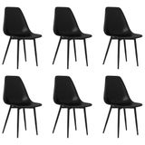 VidaXL Eetkamerstoelen 6 stuks PP Zwart