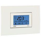 VEMER VE770100 EX.1C Elektronische inbouwthermostaat voor ketels, touchscreen, weekprogrammering, werkt op batterijen, wit/antracietgrijs