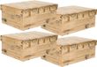 5five Opbergdoos/box - 4x - houtkleur - L25 x B17 x H9.5 cm - Stevig karton - Woodybox