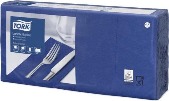 Tork tissue servet 33x33cm 2-laags 1/8-vouw midnight blue 10x200