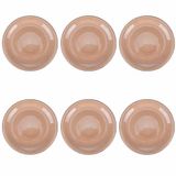 Set van 6 platte borden, Ø 26,4 cm, van aardewerk, handbeschilderd, terracotta, 4 tinten