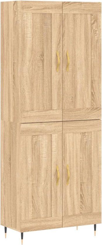vidaXL Hoge kast 69,5x34x180 cm bewerkt hout sonoma eikenkleurig