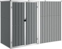 vidaXL Tuinschuur 225x89x161 cm Gegalvaniseerd Staal Grijs