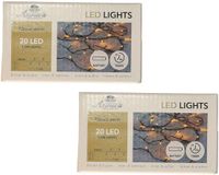 Anna's Collection Guirlande lumineuse Ivy - 2x - 20 ampoules LED - blanc chaud - 150 cm - guirlande - variateur