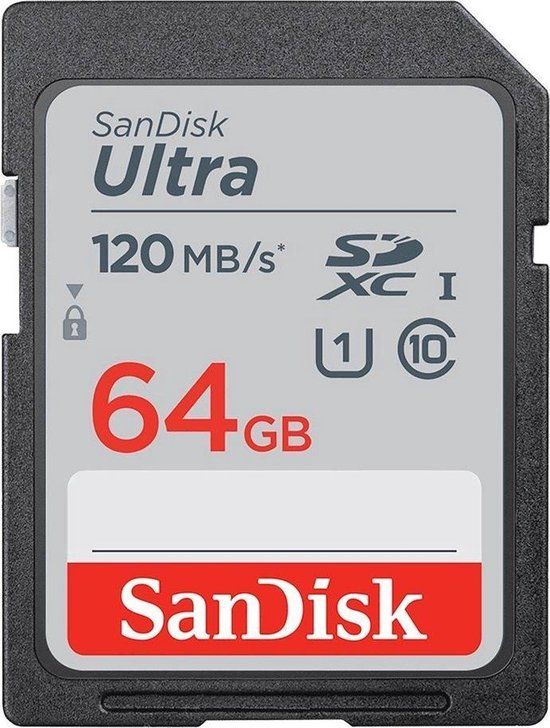 SanDisk Ultra SDXC 64GB - 120 MB/s - Class 10