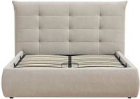 Vente-unique Bed met opbergruimte stof beige 160 x 200 cm