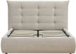 Vente-unique Bed met opbergruimte stof beige 160 x 200 cm