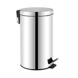 OFITURIA® Afvalemmer voor badkamer met pedaal, roestvrij staal, 20 l, glanzend