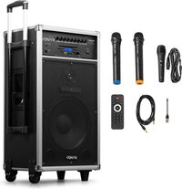 Vonyx ST180 Portable Speaker - 450W - Bluetooth - Wireless Microphones - Black