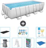 Bestway Rechthoekig Power Steel Zwembad - 488 x 244 x 122 - Grijs