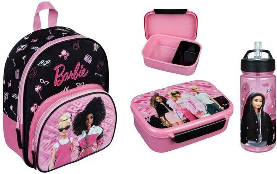 4KidsOnly Barbie schoolset; rugzak en lunchset