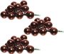 Decoris Kaemingk B.V. 30x Mini glazen kerstballen kerststekers/instekertjes mahonie bruin 2,5 cm