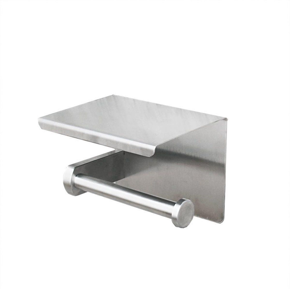 Sworks Toiletrolhouder met Plankje - Zilver - RVS