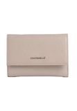 COCCINELLE Leren portemonnee Metallic Soft Wallet Grainy Leather Rosette beige