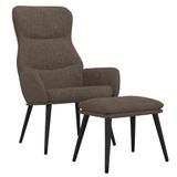 VidaXL Relaxfauteuil met voetenbank stof taupe