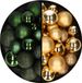 Decoris Kerstballen 60 stuks - Donkergroen/Goud - Kunststof