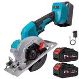 Perceuse sans fil avec moteur sans balai - Scie circulaire 125 mm - Batterie 18V - Outil à bois maniable - Avec 2 batteries
