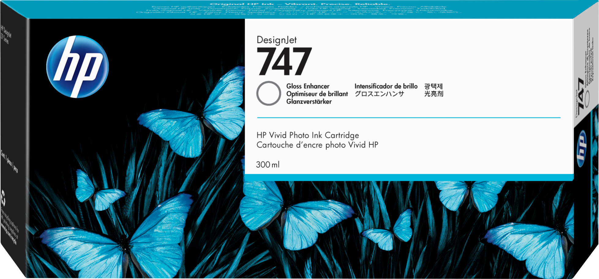HP 747 glansverhogende DesignJet inktcartridge, 300 ml single pack / glansverhoger