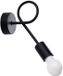 Sollux Lighting Lampe murale LEVAR avec bras en fil entrelacé sans abat-jour - Acier noir - 1 x E27 - 15W