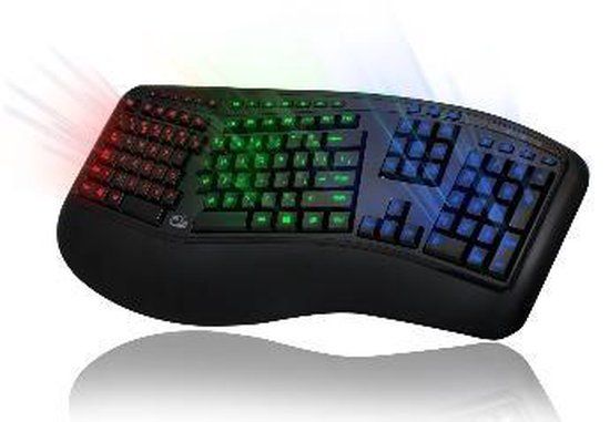 Adesso Tru-Form 150 Gaming Toetsenbord - Ergonomisch - QWERTY - LED - Zwart