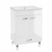 STAMAR - Meuble lavabo 50 cm - Blanc laqué brillant - Autoportant - 1 tiroir
