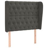 VidaXL Hoofdbord met randen 93x23x78/88 cm fluweel donkergrijs