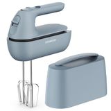 Kenwood QuickMix Go HMP40.000GY, draagbare elektrische handmixer met geïntegreerde tas, garde en deeghaak van roestvrij staal, 5 snelheden, van gerecycled kunststof, 350 W, Storm Blue