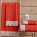 PETTI Artigiani Italiani - Serviettes de bain en tissu éponge 100% coton, set de serviettes 1 + 1, 2 pièces, 1 serviette de visage et 1 serviette, rouge