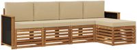 vidaXL - Bank loungeset - 5 zitplekken - Acacia hout - Natuurlijk en beige