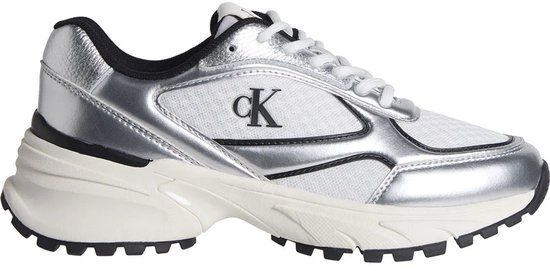 Calvin Klein Footwear Yw0yw02063 Lage Sneakers Vrouwen Zilver / Zwart / Helder Wit EU 41