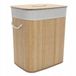 NUXIO Panier à linge en bambou avec couvercle et sac amovible 60L - Beige