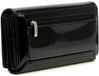 Pierre Cardin Portefeuille en cuir vernis Quincaillerie argentée Fermeture éclair 12 fentes pour cartes Bleu