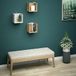 Homemania Santa Rek, boekenkast, kubus, voor muur, eiken, wit, hout, 25 x 25 x 25 cm