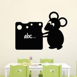 Ambiance Sticker leisteen krijtbord - muurstickers, zelfklevend, afwasbaar, muis met kaas, H40 x L55 cm