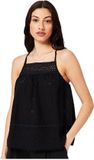 Superdry Vintage Woven Lace Mouwloos T-shirt Zwart XS Vrouw