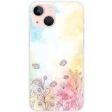 1001 coques Apple iPhone 13 Mini Watercolor flowers bedrukt siliconen hoesje